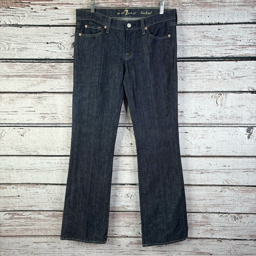 7 for all Mankind Bootcut Jeans Size 29 Inseam 33” Low Rise Dark Wash in EUC!